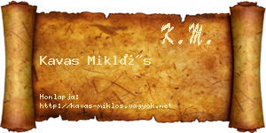 Kavas Miklós névjegykártya
