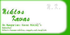 miklos kavas business card